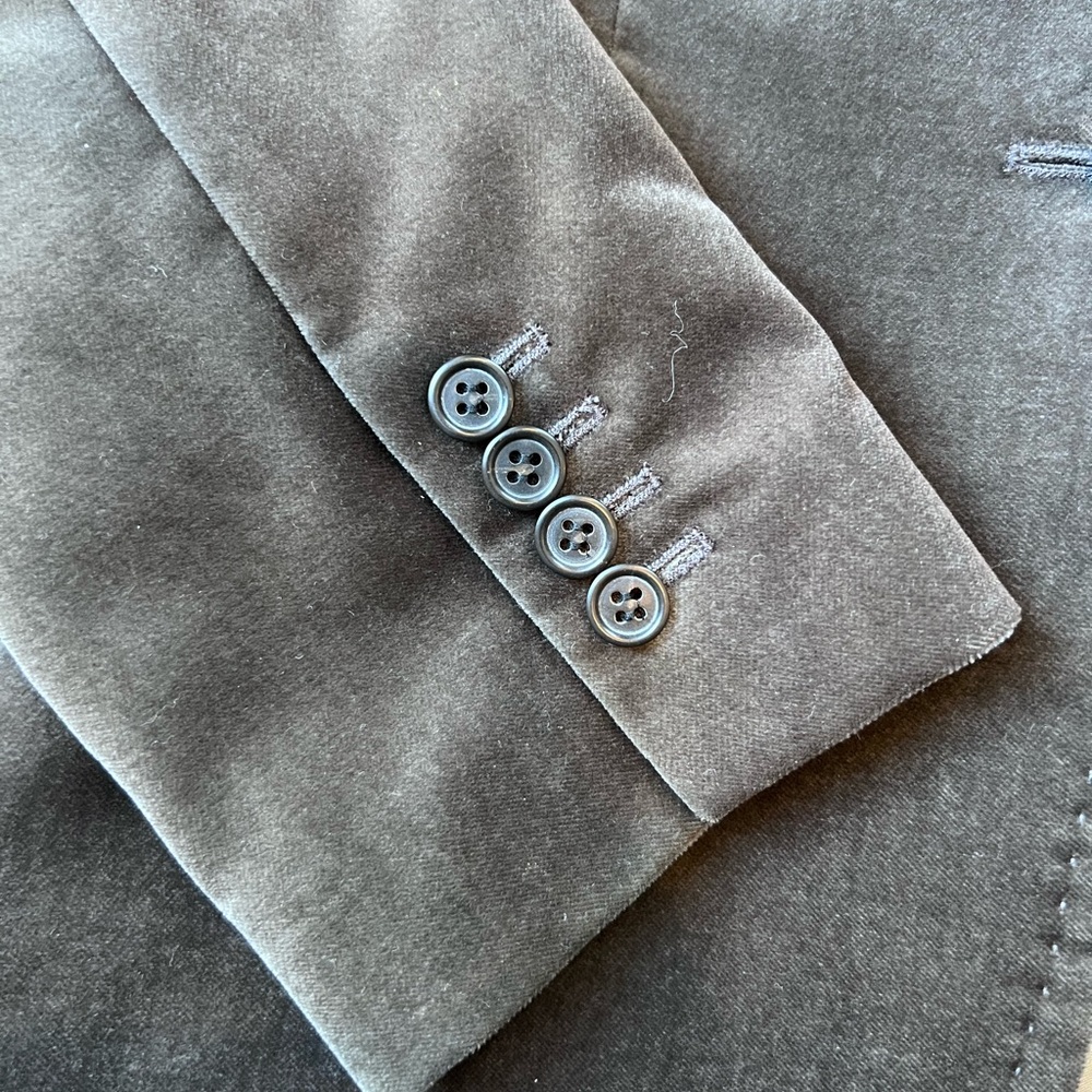 J. Crew Grey Green Colored Velvet Vintage Blazer c.2006 size 8 - Picture 11 of 11